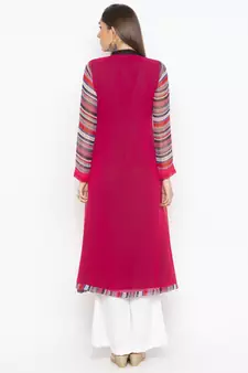 Pink embroidered georgette salwar
