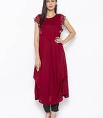 Maroon embroidered cotton salwar