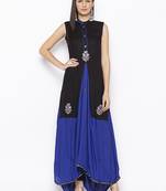 Black embroidered cotton salwar