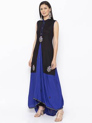 Black embroidered cotton salwar 2