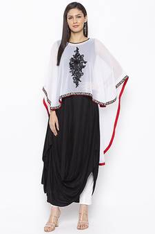 Black embroidered cotton salwar