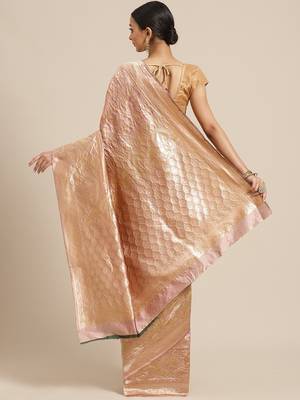 Shaily Women Lavender Silk Blend Woven Zari Saree 2