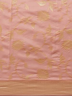 Shaily Women Lavender Silk Blend Woven Zari Saree 4
