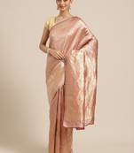 Shaily Women Lavender Silk Blend Woven Zari Saree