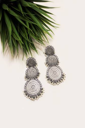 Enaya Silver Triad Earrings