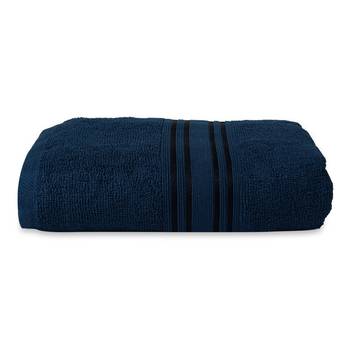 NFI essentials 100% Cotton 480 GSM Large Bath Towel | Super Absorbent, Large & Soft Towel | 142 x 71 cm (Navy Blue) 1