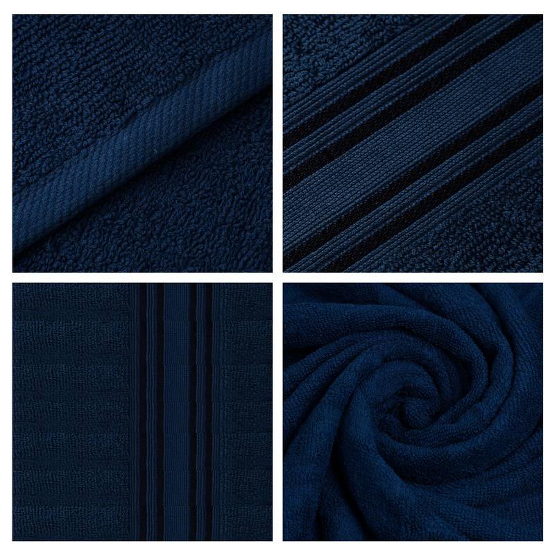 NFI essentials 100% Cotton 480 GSM Large Bath Towel | Super Absorbent, Large & Soft Towel | 142 x 71 cm (Navy Blue)