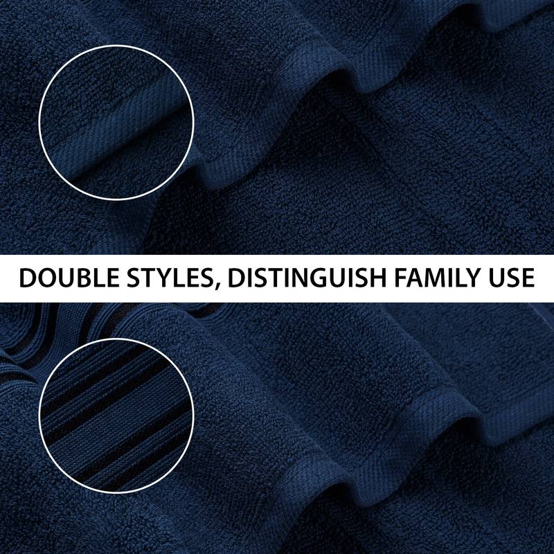 NFI essentials 100% Cotton 480 GSM Large Bath Towel | Super Absorbent, Large & Soft Towel | 142 x 71 cm (Navy Blue)