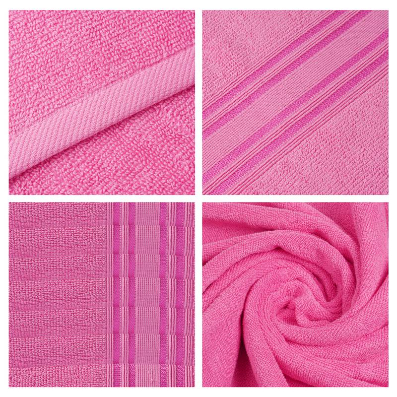 NFI essentials 100% Cotton 480 GSM Large Bath Towel | Super Absorbent, Large & Soft Towel | 142 x 71 cm (Pink)