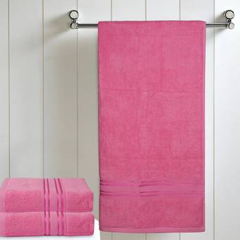 NFI essentials 100% Cotton 480 GSM Large Bath Towel | Super Absorbent, Large & Soft Towel | 142 x 71 cm (Pink) 4
