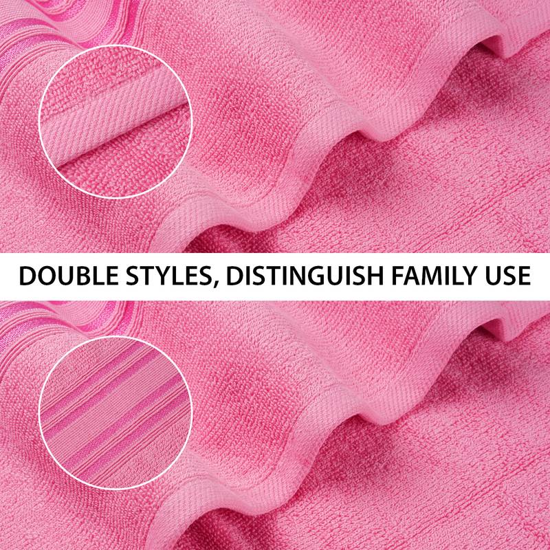 NFI essentials Set of 2 - 100% Cotton 480 GSM Large Bath Towel | Super Absorbent, Soft Towel | 142 x 71 cm (Pink)