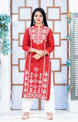 Wine floral print rayon salwar 1
