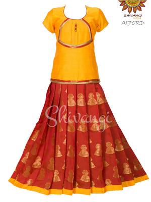 Shivangi Golden Jimmki Pavadai Set/Lehenga !!! – AI70RD 1