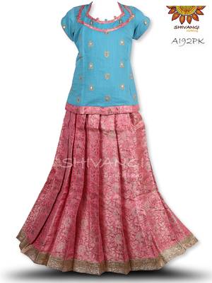 Shivangi Rose Pastel Pattu Pavadai/Lehenga!!! – AI92PK 1