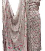 Misty Grey Georgette Unstitched Suit