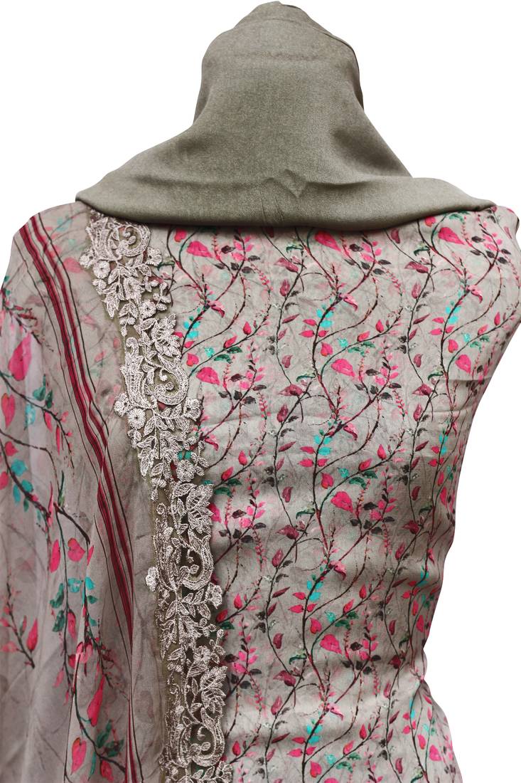 Misty Grey Georgette Unstitched Suit