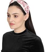 Anekaant White/Pink Art Silk Floral Sequinned  Hairband