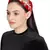 Anekaant Red/Gold Velvet Floral Beaded Hairband
