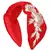 Anekaant Red/Gold Velvet Floral Beaded Hairband