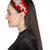 Anekaant Red/Gold Velvet Floral Beaded Hairband