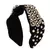 Anekaant Black/Gold Velvet Pearl & Gold Beaded Hairband