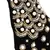 Anekaant Black/Gold Velvet Pearl & Gold Beaded Hairband