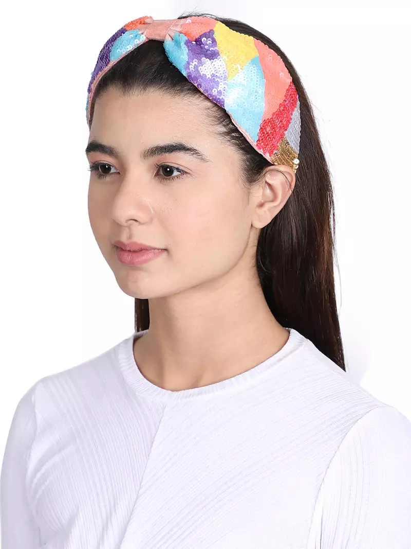 Anekaant Multi Artsilk Sequined  Hairband