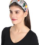 Anekaant Grey/Multi Faux Silk Floral Sequin/Beaded Hairband