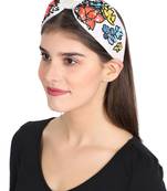 Anekaant White/Multi Faux Silk Floral Sequinned Hairband