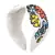 Anekaant White/Multi Faux Silk Floral Sequinned Hairband