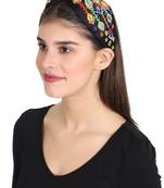 Anekaant Black/Multi Faux Silk Multi Geometric Embellished Hairband