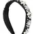 Anekaant Black/White Velvet Floral Beaded Hairband
