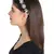 Anekaant Black/White Velvet Floral Beaded Hairband