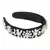 Anekaant Black/White Velvet Floral Beaded Hairband