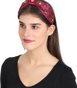 Majenta/Multi Faux Silk Floral Embellished Hairband