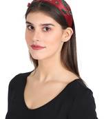 Wine/Multi Faux Silk Floral Embellished Hairband