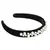 Anekaant Black/White Velevt Pearl Beaded Hairband