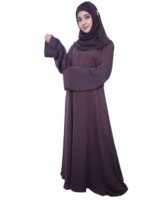 Brown A Line Women's Abaya With Matching Shyla 1