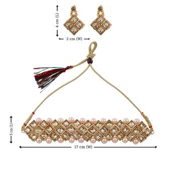SILVER SHINE Gold Plated Delicated Choker Set For Women and Girls 5