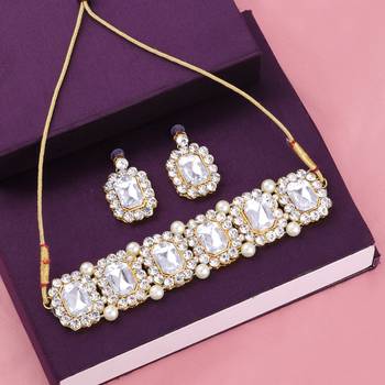 SILVER SHINE SILVER Plated Party Wear Choker Jewellery Set For Girl Women 2