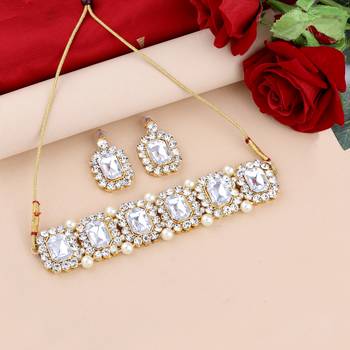 SILVER SHINE SILVER Plated Party Wear Choker Jewellery Set For Girl Women 3