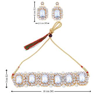 SILVER SHINE SILVER Plated Party Wear Choker Jewellery Set For Girl Women 5