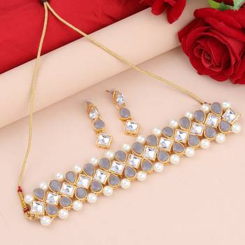 SILVER SHINE Gold Plated Exclusive MultiColor Choker Set For Girls And Women 2