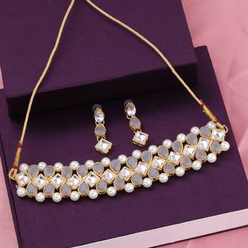 SILVER SHINE Gold Plated Exclusive MultiColor Choker Set For Girls And Women 3