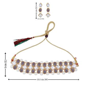 SILVER SHINE Gold Plated Exclusive MultiColor Choker Set For Girls And Women 5