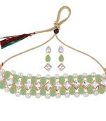 SILVER SHINE Gold Plated Exclusive Multi Stone Choker Set For Girls And Women