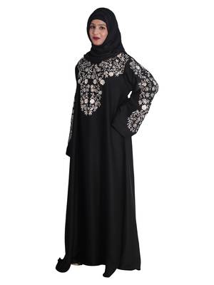 Black embroidered nida abaya 2