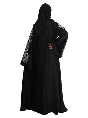Black embroidered nida abaya 3