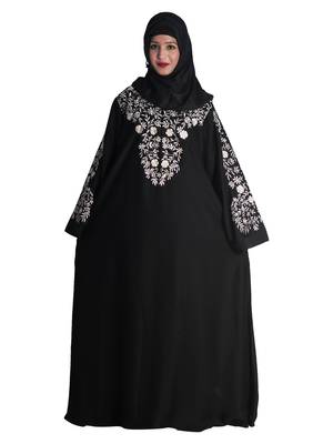 Black embroidered nida abaya 4