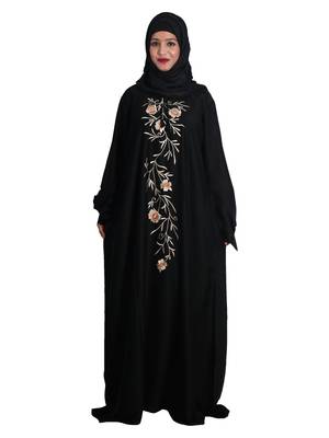 Black embroidered nida abaya 1